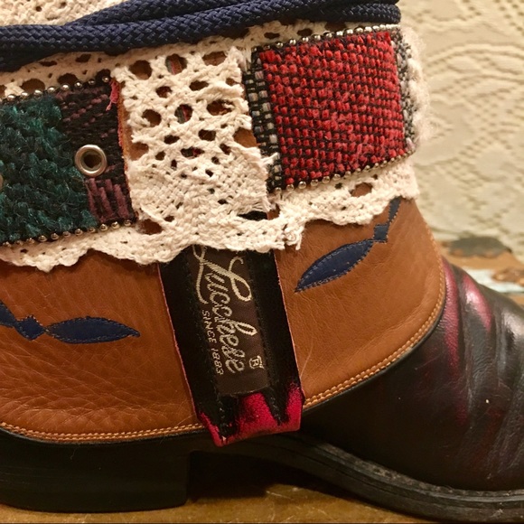 Handcrafted Lucchese Boho Belt Booties size 9 - Picture 6 of 8
